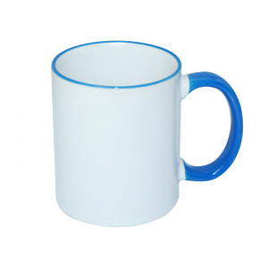 Cana (cana) cu maner colorat, chenar colorat pentru imprimare prin sublimare. Photo 2